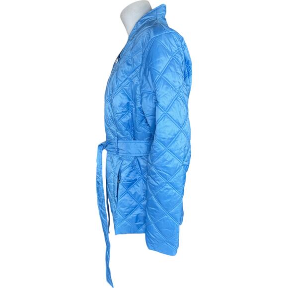 Susan Graver Lightly Padded Quilted Moto Jacket Bell Blue X-Large Winter Quilted - Picture 4 of 15